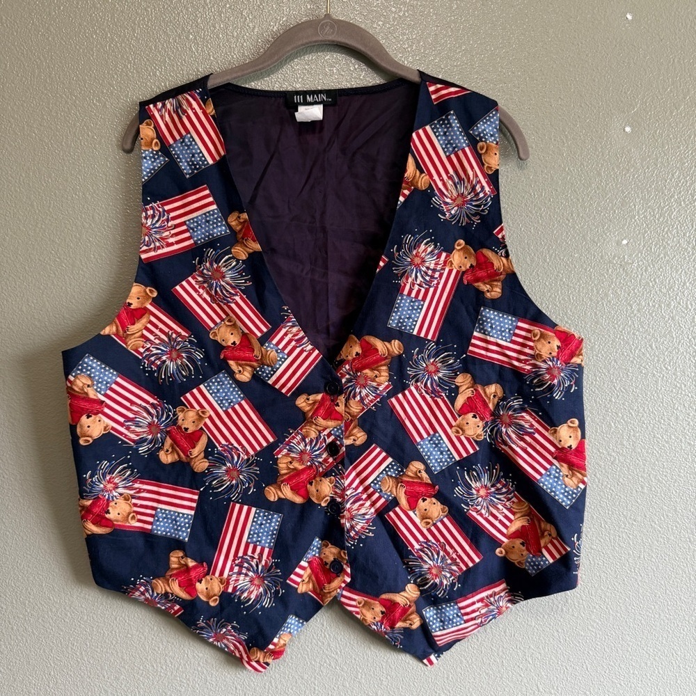 Vintage 111 MAIN Teddy Bear Vest- Size Large